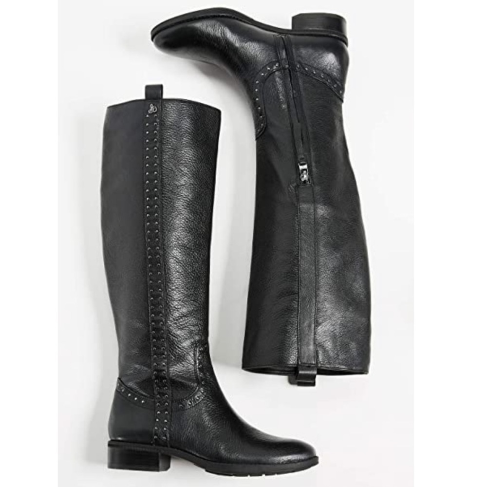 NWT Black Sam Edelman Studded Prina Leather Boots